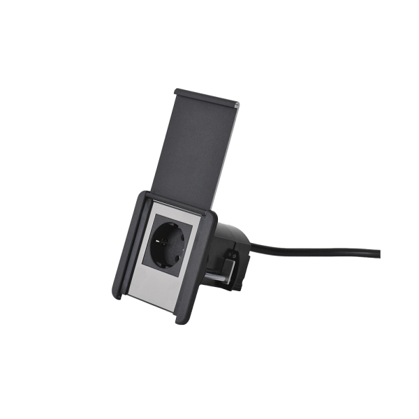 SOURCE COVER 1хКОНТАКТ ШУКО С КАПАК 16А ЧЕРЕН/ИНОКС/ЧЕРЕН