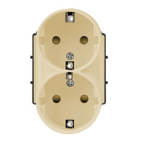 ELEMENT Двоен Schuko контакт 16A, златист