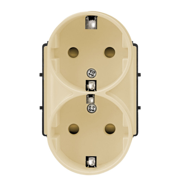ELEMENT Двоен Schuko контакт 16A, златист
