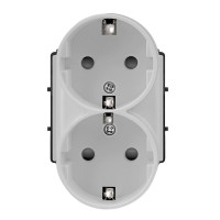 ELEMENT Двоен Schuko контакт 16A, сив