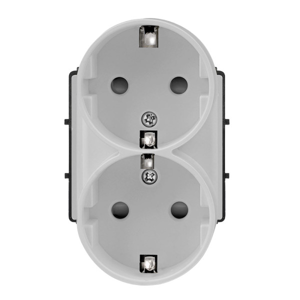ELEMENT Двоен Schuko контакт 16A, сив