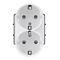 ELEMENT Двоен Schuko контакт 16A, бял