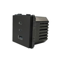 ELEMENT Контакт с бързо зареждане и 3x USB, 65W, черен
