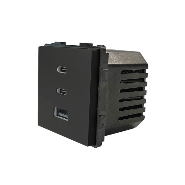 ELEMENT Контакт с бързо зареждане и 3x USB, 65W, черен