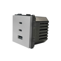 ELEMENT Контакт с бързо зареждане и 3x USB, 65W, сив