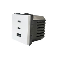 ELEMENT Контакт с бързо зареждане и 3x USB, 65W, бял