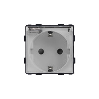 ELEMENT Schuko контакт с капак, 16A, сив
