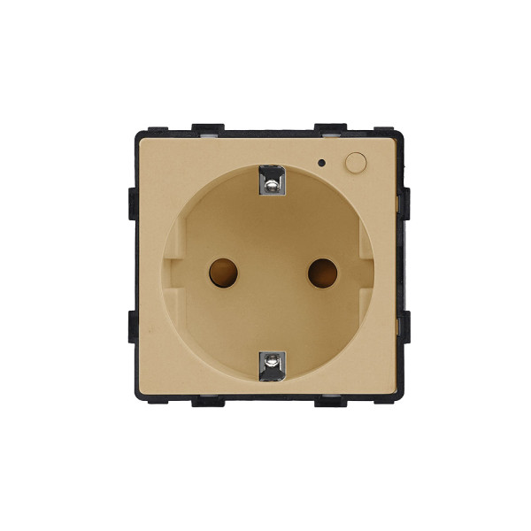 ELEMENT Zigbee Schuko контакт 16A, с мониторинг на консумацията, златист