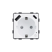 ELEMENT Zigbee Schuko контакт 16A, с мониторинг на консумацията, с USB A+C, бял