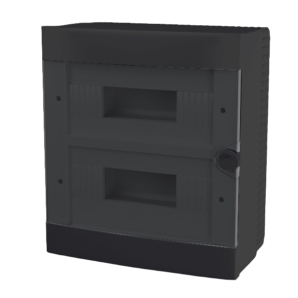 АПАРТАМЕНТНА КУТИЯ ОТКРИТ МОНТАЖ ТАП 24 (2X12), ЧЕРЕН