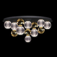 DIAMOND LED CEILING LAMP 32W 3000K, BLACK+GOLD