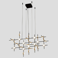 MODULAR LED PENDANT 72W 3000K, BLACK+GOLD