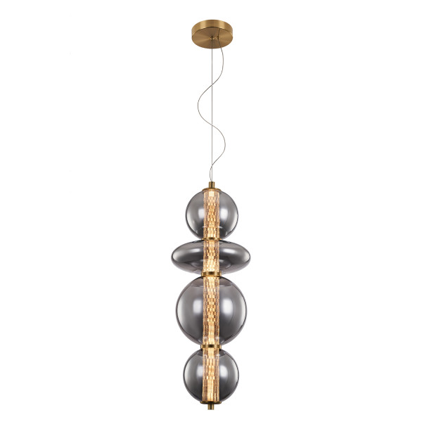 SPLENDOR LED PENDANT 18W 3000K, BRASS+SMOKY GREY