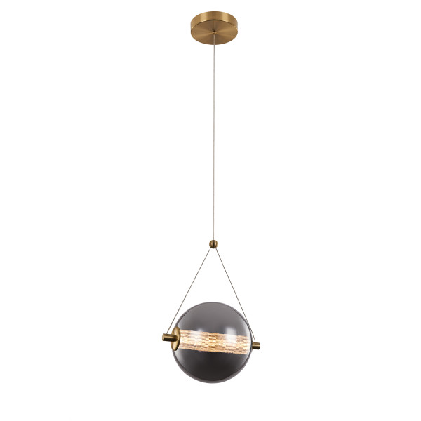 SPLENDOR LED PENDANT 6W 3000K, BRASS+SMOKY GREY