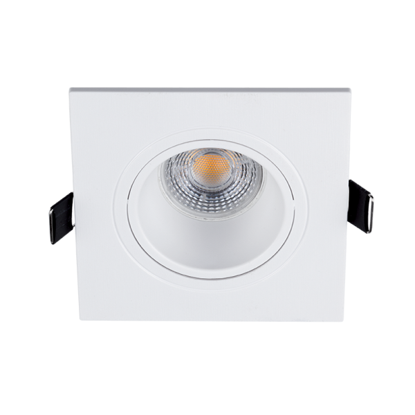 LED ПЛАСТМАСОВА КВАДРАТНА ЛУНА COB 7W Е14/Е27 2700-3000K БЯЛА